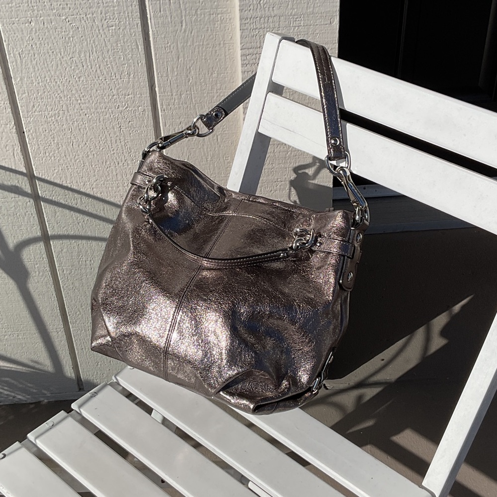 NWOT. Coach Elegant Metallic Shoulder Bag